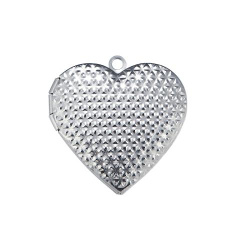 Stainless Steel Locket Pendant , 304 Stainless Steel, Heart, plated, with photo locket original color 