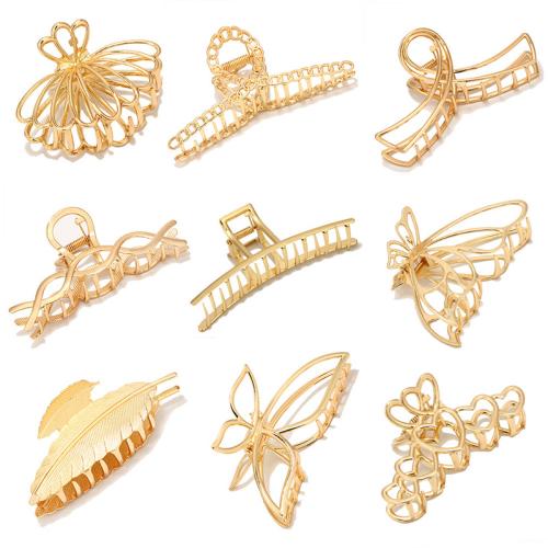 Hair Claw Clips, Copper Alloy, plated & for woman, golden 