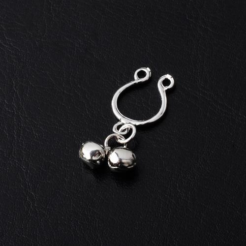 Stainless Steel Nipple Ring, Zinc Alloy, plated, Unisex, silver color, 0.5cm* Diameter about 1.2CM* Total length about 3CM 