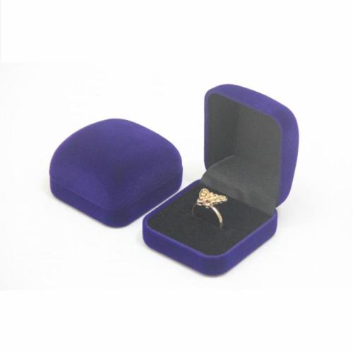 Plástico Caja para un anillo solo, con Tela flocado, Portátil & Polvo, más colores para la opción, 58.2x53.2x35.4mm, Vendido por UD