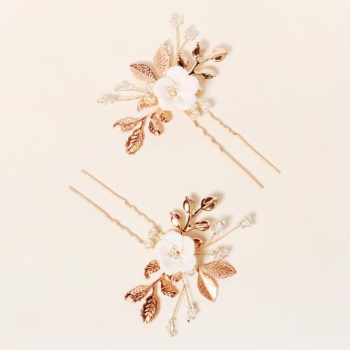 Hair Stick, Zinc Alloy, with Porcelain & Plastic Pearl, fashion jewelry & for woman 