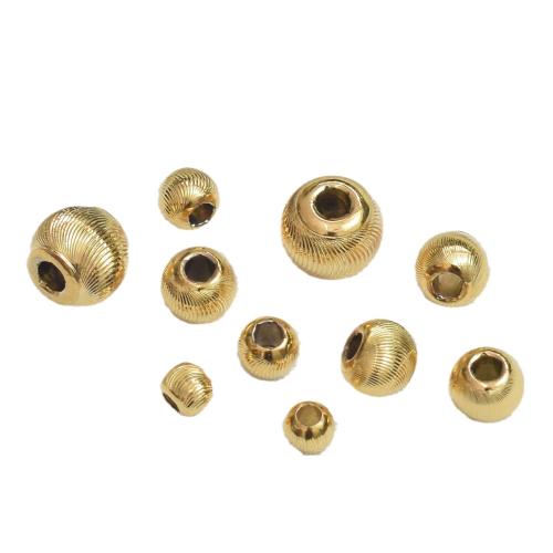 Brass Jewelry Beads, Round, gold color plated, DIY Approx [