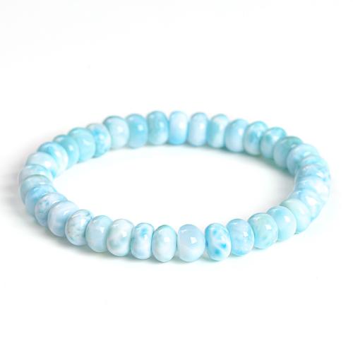 Larimar Bracelet, handmade, fashion jewelry & for woman, beads length 6-9mm Approx 7-8 Inch 