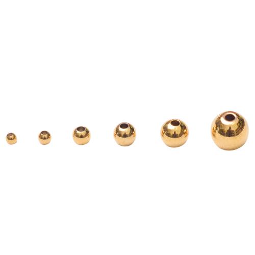 Weinlese Messing Perlen, rund, goldfarben plattiert, DIY & verschiedene Größen vorhanden, ca. 100PCs/Tasche, verkauft von Tasche[