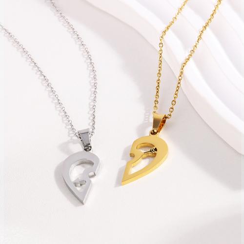 Couple Jewelry Necklace, Titanium Steel, plated, 2 pieces & Unisex 