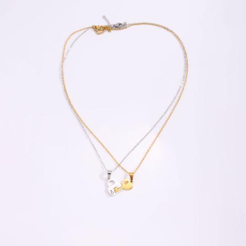 Couple Jewelry Necklace, Titanium Steel, plated, 2 pieces & Unisex 