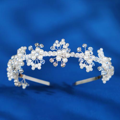 Hair Bands, Zinc Alloy, with Plastic Pearl, handmade, fashion jewelry & for woman & with rhinestone 
