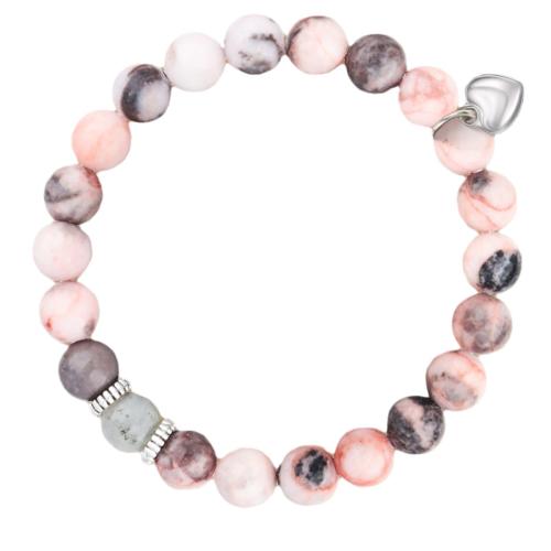 Gemstone Bracelets, Natural Stone, with Zinc Alloy, Heart, fashion jewelry & Unisex Approx 19-19.5 cm 