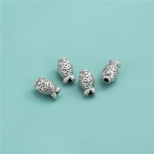 Sterling Silver Spacer Beads, 925 Sterling Silver, Fish, DIY, original color Approx 2.2mm 