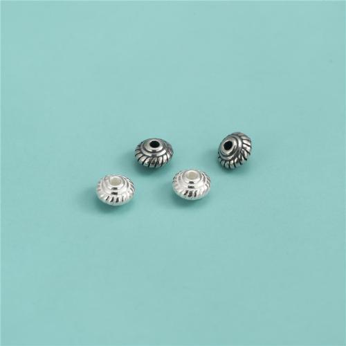Sterling Silber Spacer Perlen, 925 Sterling Silber, DIY, keine, 4.9x3.2mm, Bohrung:ca. 1.1mm, verkauft von PC