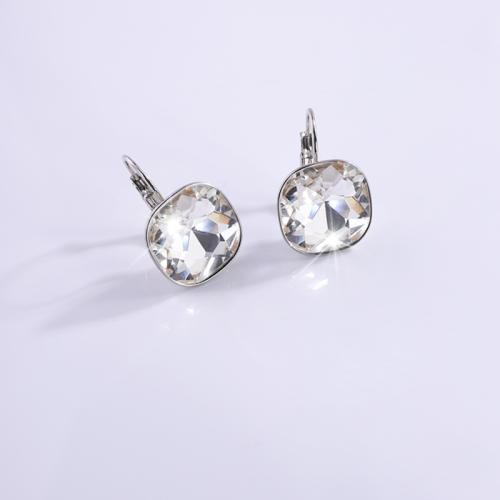 Titanium Steel Earrings, micro pave cubic zirconia & for woman 