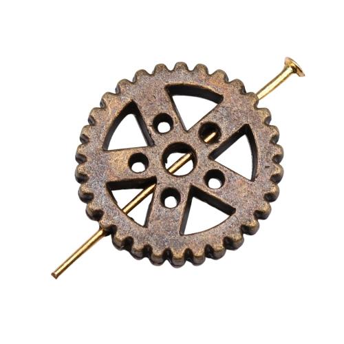 Abalorios de Aleación de Zinc , rueda de engranaje, chapado en color bronce antiguo, Vintage & Joyería & Bricolaje, 18x18mm, Vendido por UD