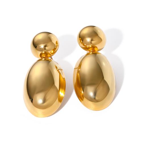 Edelstahl Tropfen Ohrring, 304 Edelstahl, 18K vergoldet, Modeschmuck & für Frau, goldfarben, 37.9x17.2mm, verkauft von Paar