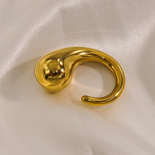 Edelstahl Fingerring, 304 Edelstahl, Tropfen, Vakuum-Ionen-Beschichtung, Einstellbar & Modeschmuck & für Frau, goldfarben, verkauft von PC[