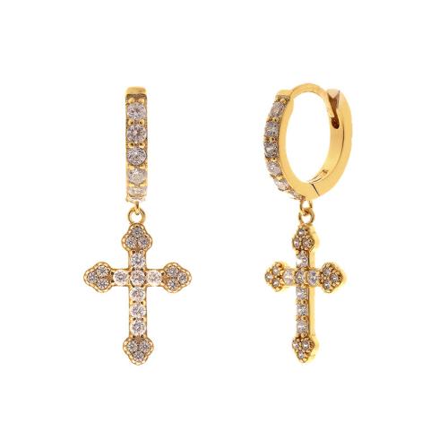 Cubic Zirconia Micro Pave Brass Earring, micro pave cubic zirconia & for woman Inner diameter 9mm 