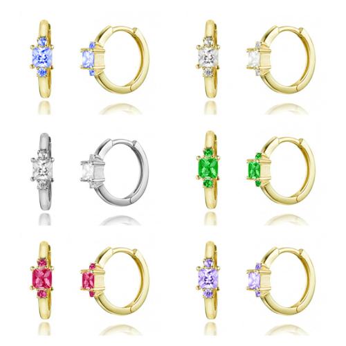 Cubic Zirconia Micro Pave Brass Earring, plated, micro pave cubic zirconia & for woman Inner diameter 9mm 
