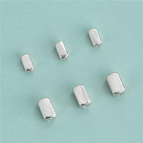 Sterling Silver Spacer Beads, 925 Sterling Silver, Rectangle, DIY silver color 