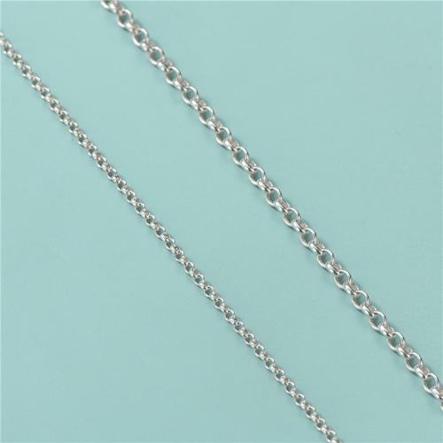 Стерлингового серебра ювелирные изделия цепь, 925 пробы, DIY & разный размер для выбора & Овальный цепь, серебряный, продается PC