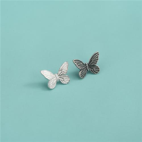 925 Sterling Silver Shank Button, Butterfly, DIY Approx 1.7mm 