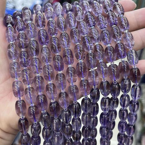 Natural Amethyst Beads, barrel, fashion jewelry & DIY, purple, Length about 8-12mm Approx 38 cm 