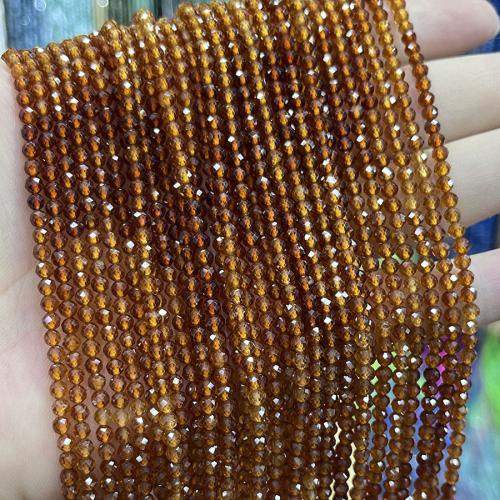 Natural Garnet Beads, Round, fashion jewelry & DIY & faceted, orange Approx 38 cm [