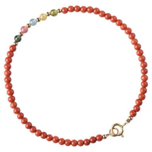 Yunnan Red Agate Bracelet, with Tourmaline & Zinc Alloy, fashion jewelry & for woman Approx 6-7 Inch 