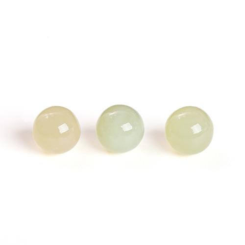 Single Gemstone Beads, Hetian Jade, Round, polished, DIY  
