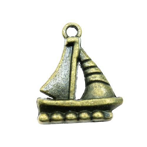 Vehicle Shaped Zinc Alloy Pendants, Sail Boat, antique bronze color plated, vintage & fashion jewelry & DIY 