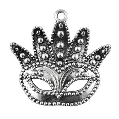 Zinc Alloy Jewelry Pendants, Mask, antique silver color plated, vintage & fashion jewelry & DIY 