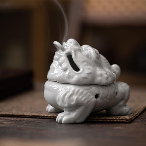 Porcelain Incense Burner, Toad, for home and office & durable 