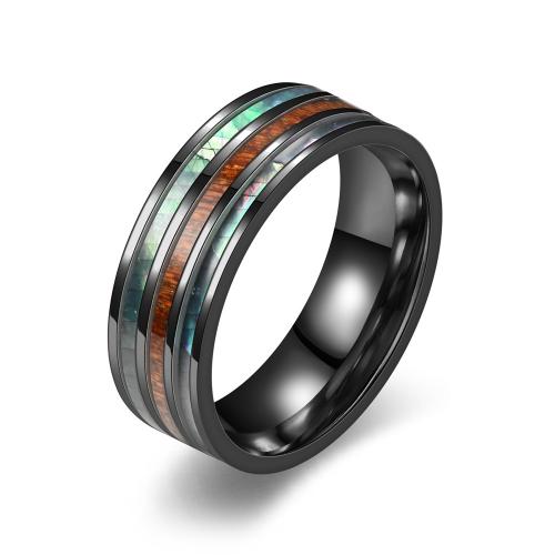 Stainless Steel Finger Ring, 304 Stainless Steel, fashion jewelry & Unisex black 