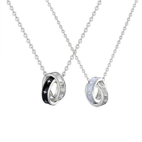 Sterling Silber Schmuck Halskette, 925 Sterling Silber, unisex & Epoxy Aufkleber, keine, verkauft von PC