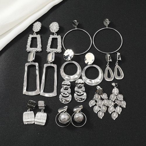 Zinc Alloy, plated & for woman, silver color 