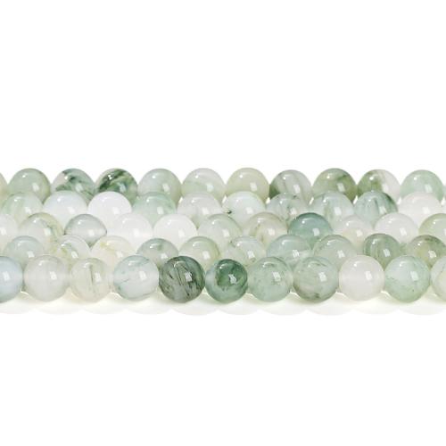 Single Gemstone Beads, Ice Jade, Round, polished, DIY Grade AAAAA 