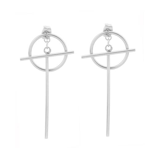 Stainless Steel Stud Earring, 304 Stainless Steel, polished, fashion jewelry & for woman, original color, 50mm 