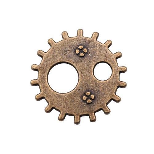 Zinc Alloy Hollow Pendants, Gear Wheel, antique bronze color plated, vintage & fashion jewelry & DIY 