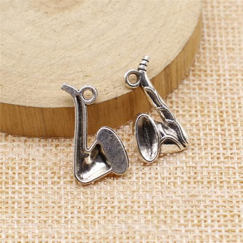 Musical Instrument Shaped Zinc Alloy Pendants, antique silver color plated, vintage & fashion jewelry & DIY 