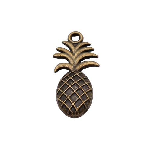 Zinc Alloy Fruit Shape Pendants, Pineapple, plated, vintage & fashion jewelry & DIY 