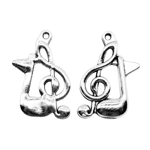 Zinc Alloy Jewelry Pendants, Music Note, antique silver color plated, vintage & fashion jewelry & DIY 
