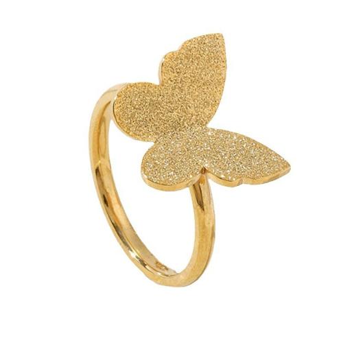 Stainless Steel Finger Ring, 304 Stainless Steel, Butterfly, plated & for woman 