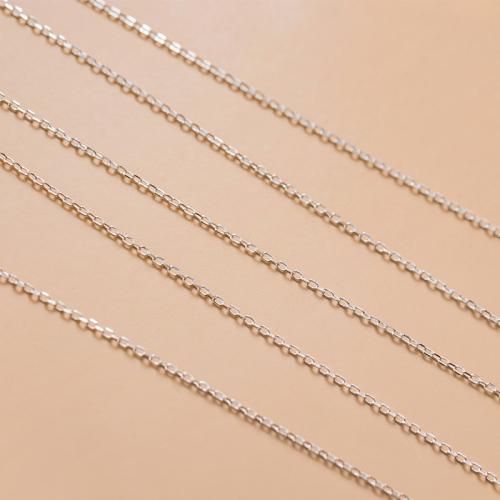 Стерлингового серебра ювелирные изделия цепь, 925 пробы, перекрестная цепь & DIY & разный размер для выбора, серебряный, длина:Приблизительно 1 м, продается PC