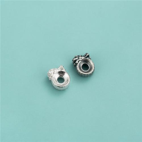 Sterling Silber Spacer Perlen, 925er Sterling Silber, Drachen, DIY, keine, 7.7x5.8mm, Bohrung:ca. 2.8mm, verkauft von PC