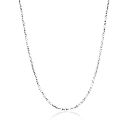 Sterling Silver Jewelry Necklace, 925 Sterling Silver, platinum plated, Unisex & oval chain, 1.3mm 