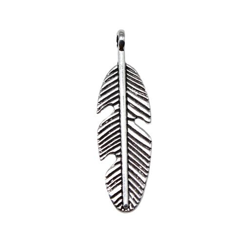 Zinc Alloy Feather Pendants, plated, vintage & fashion jewelry & DIY [