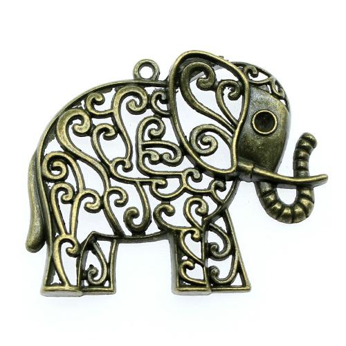 Pendentifs animaux en alliage de zinc, éléphant, Placage, Vintage & bijoux de mode & DIY & creux, plus de couleurs à choisir Vendu par PC
