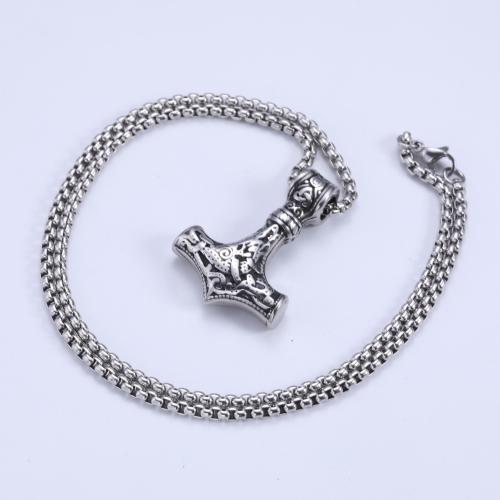 Stainless Steel Jewelry Necklace, 304 Stainless Steel, polished, fashion jewelry & for man, original color Approx 60 cm 