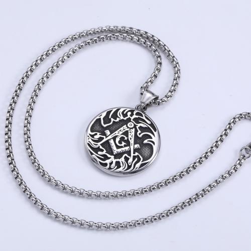 Stainless Steel Jewelry Necklace, 304 Stainless Steel, hand polished, fashion jewelry & for man, original color Approx 60 cm 