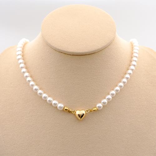 South Sea Shell Necklace, Titanium Steel, with Shell Pearl, plated, fashion jewelry cm 