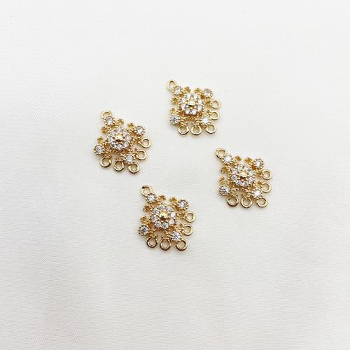 Hair Band Findings, Brass, plated, DIY & micro pave cubic zirconia, golden 