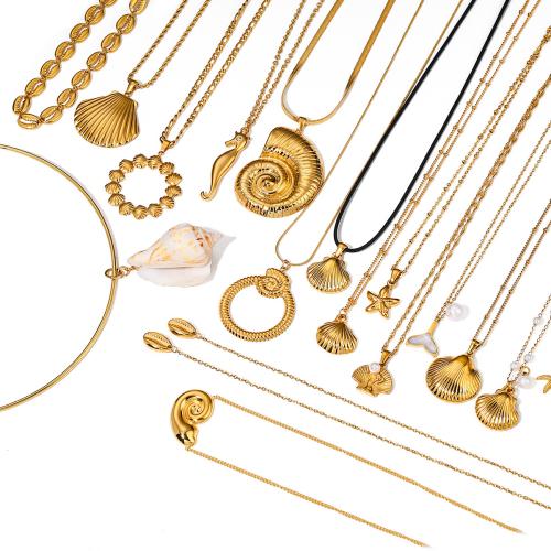 Collier de bijoux en acier inoxydable, Acier inoxydable 304, Placage, bijoux de mode & styles différents pour le choix & pour femme, Vendu par PC